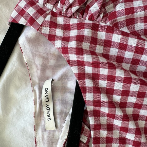 Sandy Liang Wolff Dress in Red Gingham - Picture 3 of 7